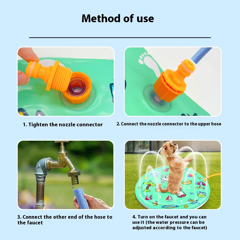 Pet Cooling Water Bed, Water Injection Ice Pad, Summer Cat and Dog Fun Cooling Water Mattress, Inflatable Patting Water Pad, Toy