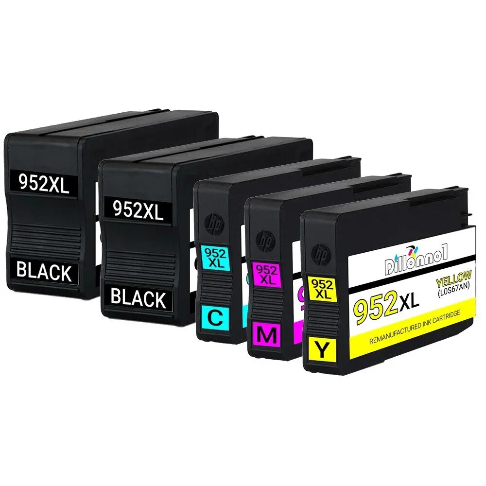 5pk substituição hp 952xl tinta para officejet pro 8717 8718 8720 8724 8725 8726