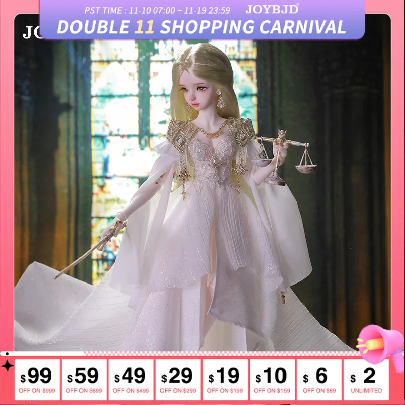 

Joybjd Leila Bjd Doll 1/4 Полный комплект Фэнтези Феминистский ангел Убедитель Шлем Легенные весы Маска