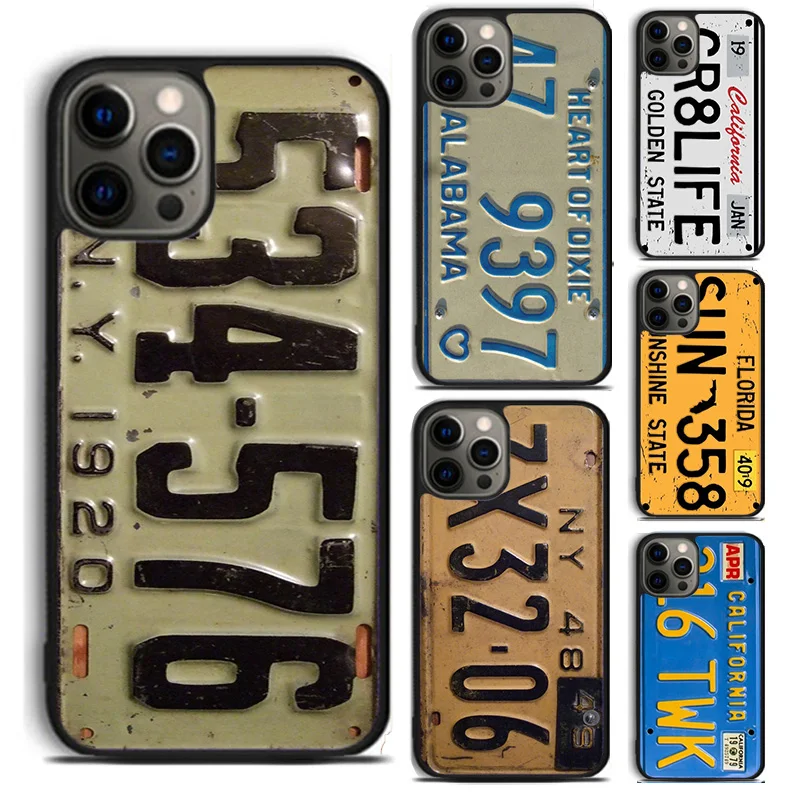USA LICENSE NUMBER PLATES phone Case Cover For iPhone 17 Air 16 15 14 Plus apple 16 11 12 13 Pro Max coque