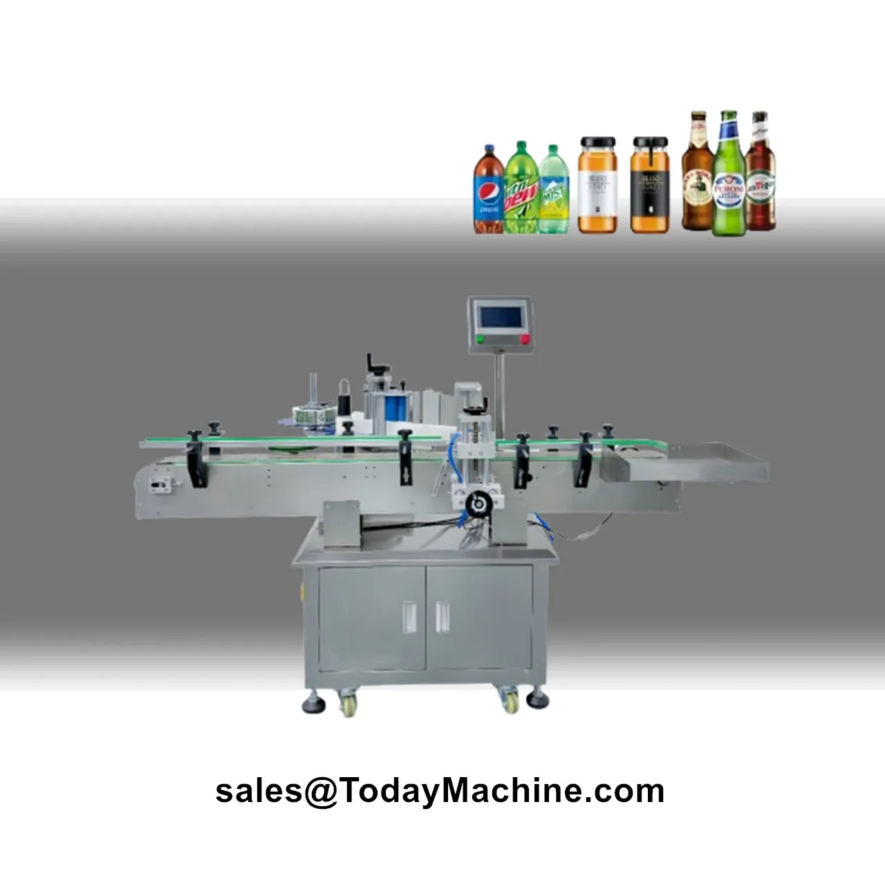 Automatic Wine Beverage Plastic Round Bottle Sticker Labeling Machine