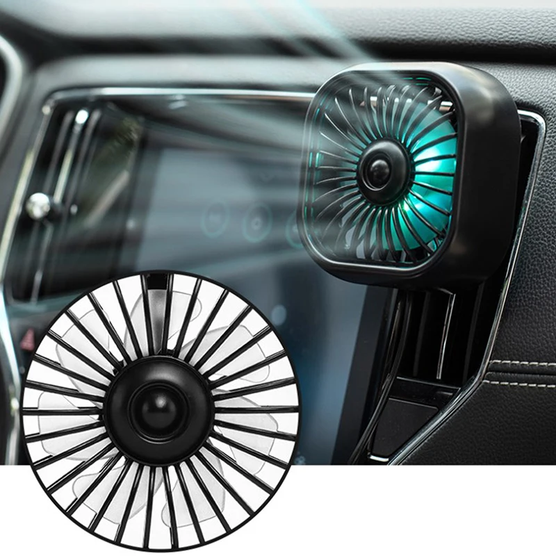 Portable Car Air Outlet Fan Creative Low Noise Powerful Cooling Fan 3-Speed ​​Adjustable Car Mini Fan Car Accessories Gifts