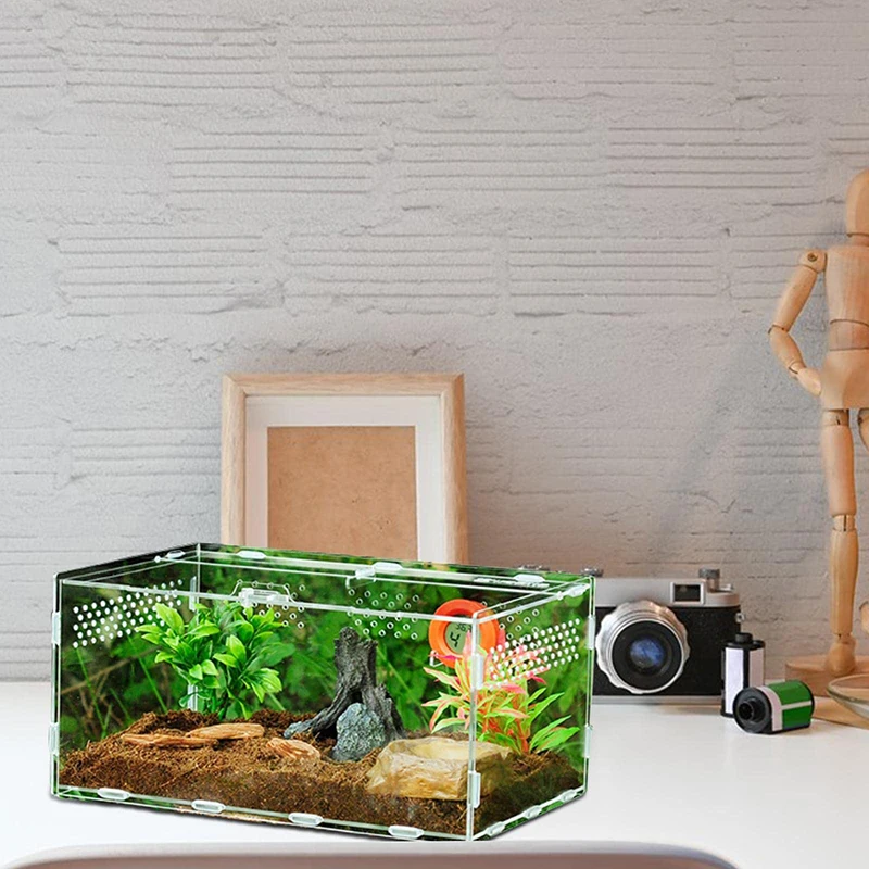Acrylic Terrarium Tank for Reptiles Breeding Box Terrarium Tank Clear Feeding Habitat - Terrarium Cage Tank