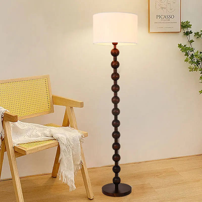 

New Wooden Floor Lamp Living Room Sofa Decoration Atmosphere Lamp Bedroom High-end American Retro Standing Desk Lights