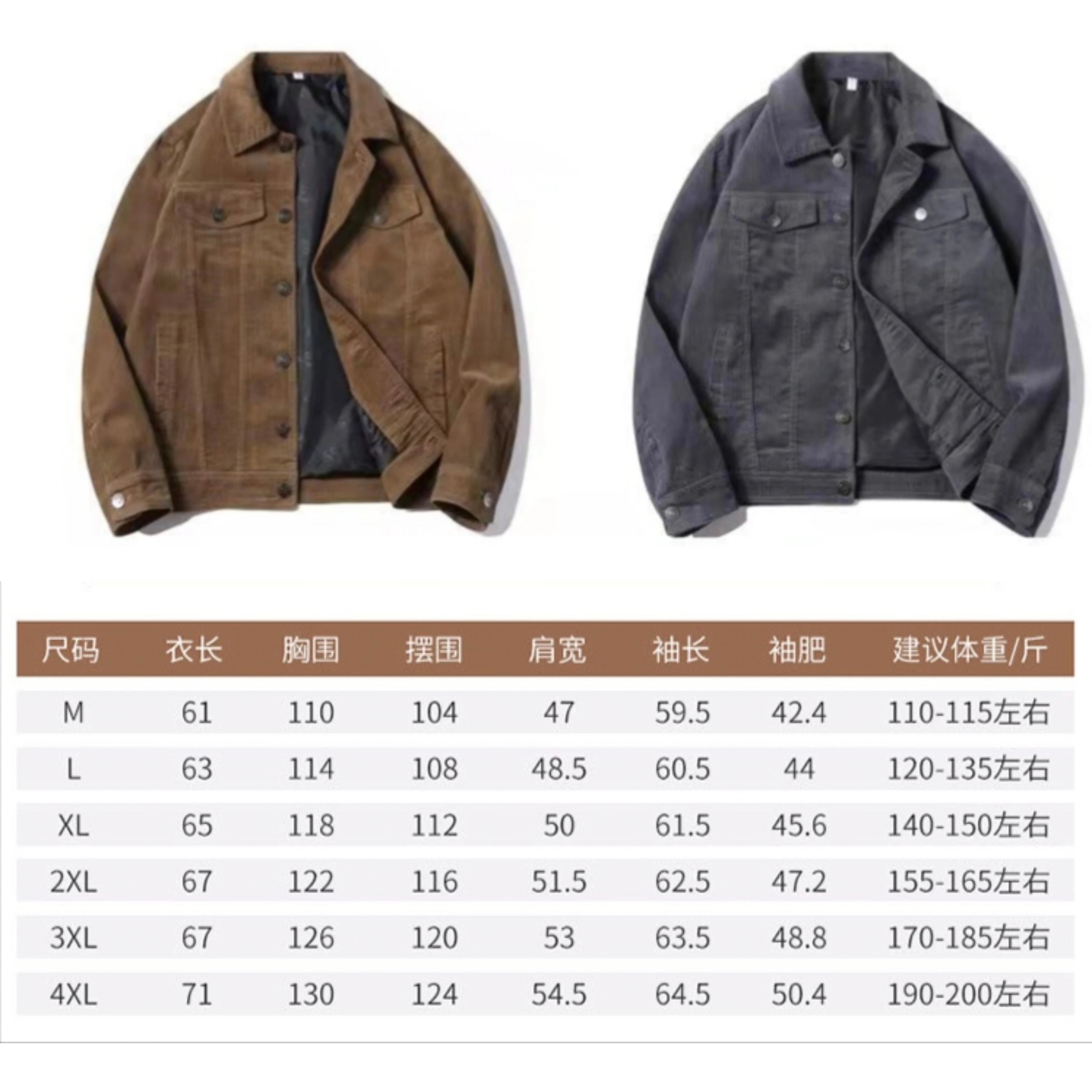 Spring and Autumn Vintage Corduroy Coat Men\'s Casual Loose Cotton Jacket Lapel Work Top Men\'s Clothing