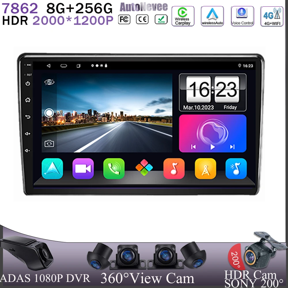 Car Android 13 For Opel Vectra 3 C 2002 - 2008 Carplay Radio Multimedia Player Wireless GPS QLED Screen DVD IPS TV 5G WIFI Head