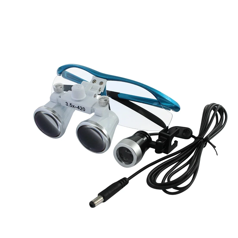 den tal Medical Loupes 2.5x 3.5x Magnifying Glasses Wireless Headlight With Portable Battery