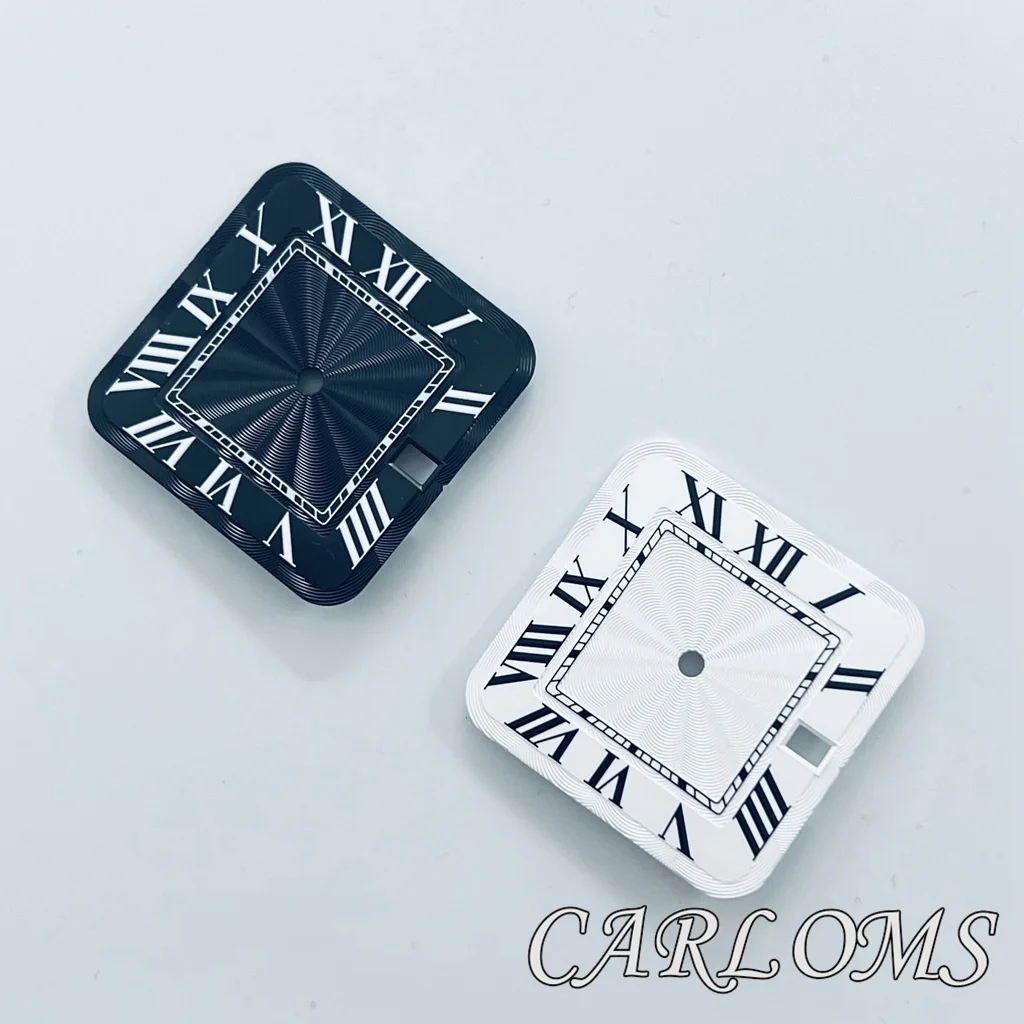 27mm NH35 Square Watch Dial Sun Pattern Watch Parts