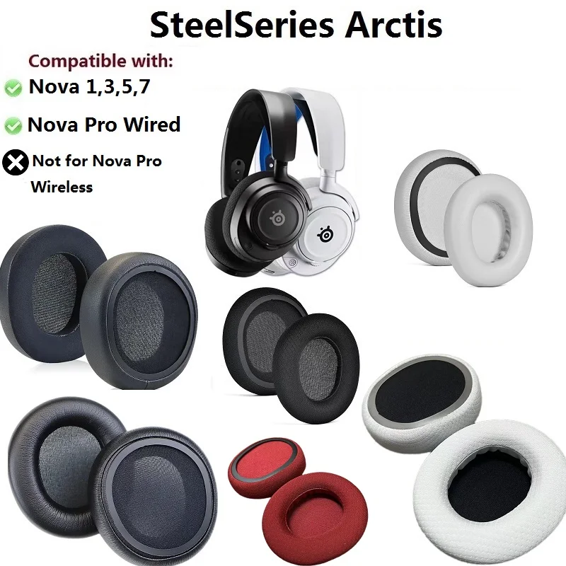 Original Ear Pads For SteelSeries Arctis Nova Pro Wired,Nova 7,Nova 3 Headphones Replacement Ear covers Earmuffs Ear cushions