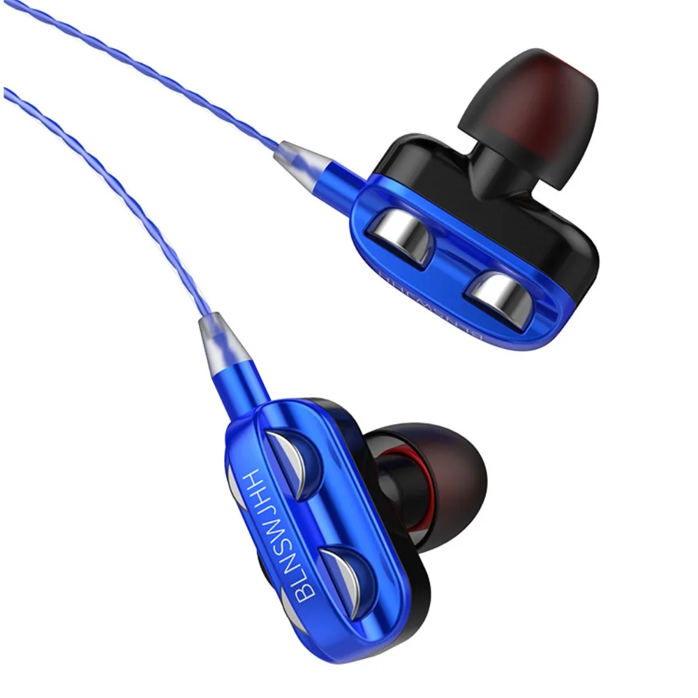 6D In-Ear Stereo High Bass Headphone In-Ear 3.5MM Wired Earphones Metal HIFI Earpiece with MIC for Xiaomi Samsung Huawei Phones