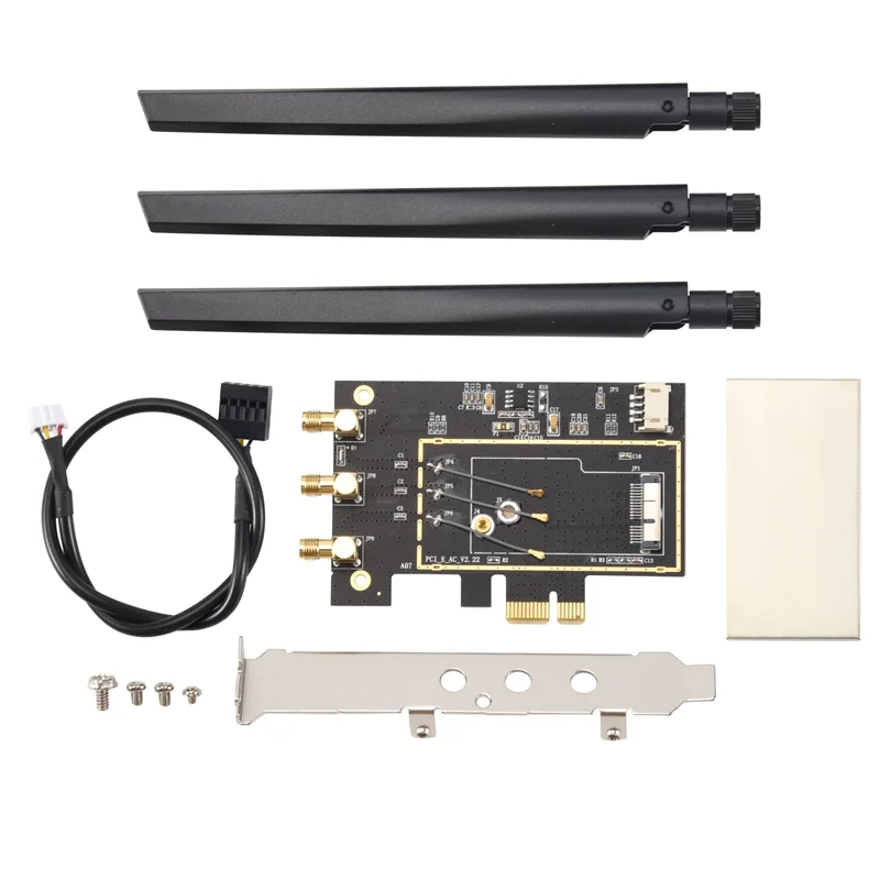 A44U For Broadcom Bcm94360csax Bcm943602cs Bcm94331csax WLAN Card Desktop PCI-E Converter Adapter + Antenna For  Wifi Card