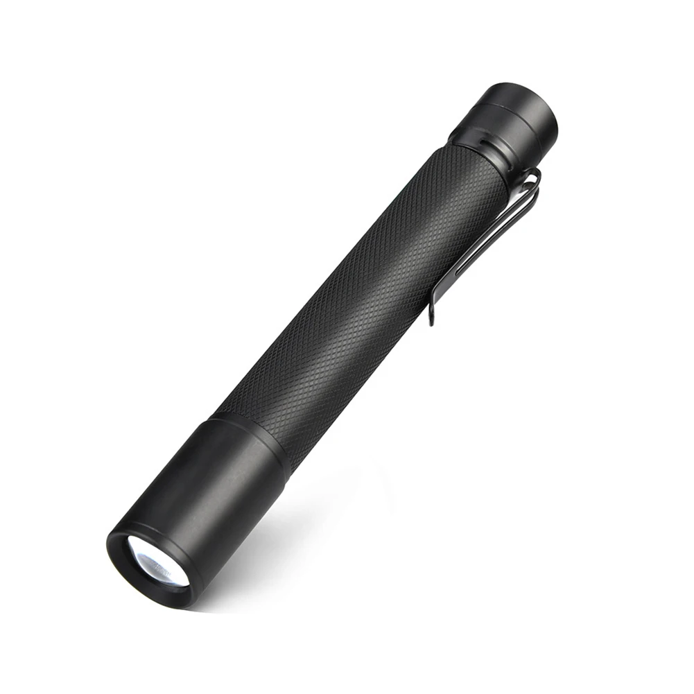 Mini Small Torch, Aluminum Alloy Telescopic Zoom Flashlight, 3 Modes Battery Torch, Clip On Pocket Size Torch For Power Cuts