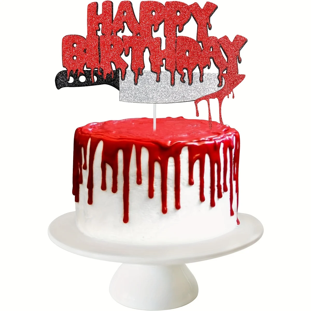 1pc Spooky Halloween Horror Cake Decor - Unique centerpiece for a Scary Sweet Treat