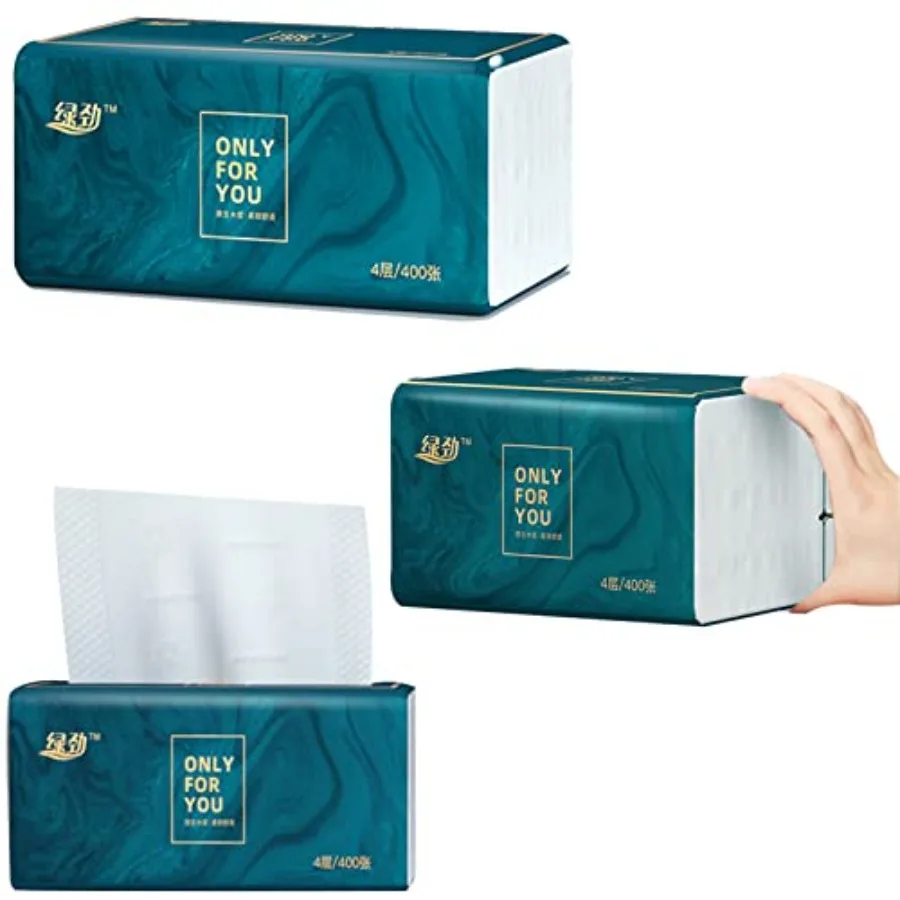 8パック使い捨てフェイシャルティッシュトイレットペーパー、天然木材パルプ繊維素材を使用し、柔らかさと強度を実現、毎日の使用に最適