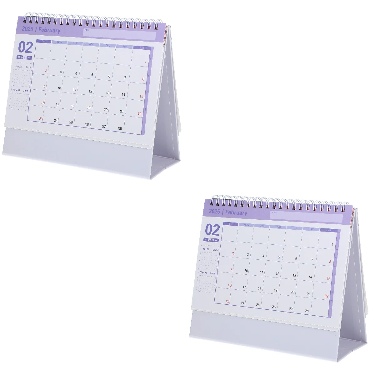 

2 PCS 2025 Desk Calendar Office Standing Carpet Supplies Paper Monthly Tabletop Accessories