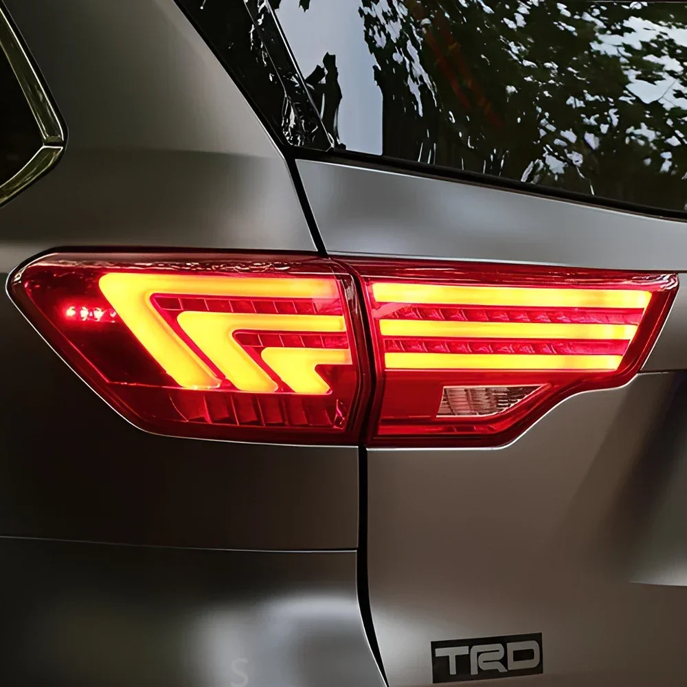 المصابيح الخلفية للسيارات لتويوتا هايلاندر 2015-2021 LED مجموعة المصابيح الخلفية للسيارة ترقية لكزس نمط الديناميكي بدوره الملحقات