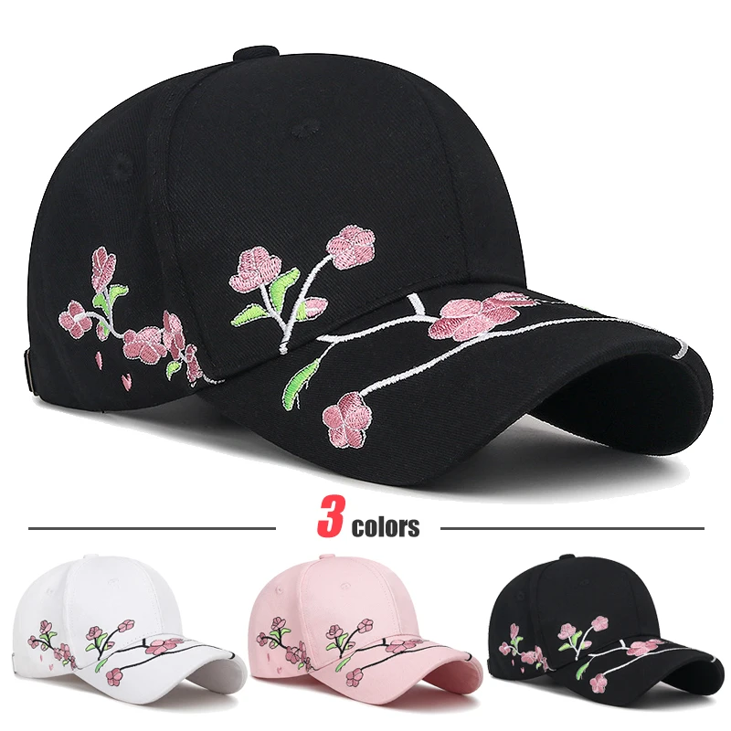 Chinese Style Women's Baseball Cap with Plum Blossom Embroidery