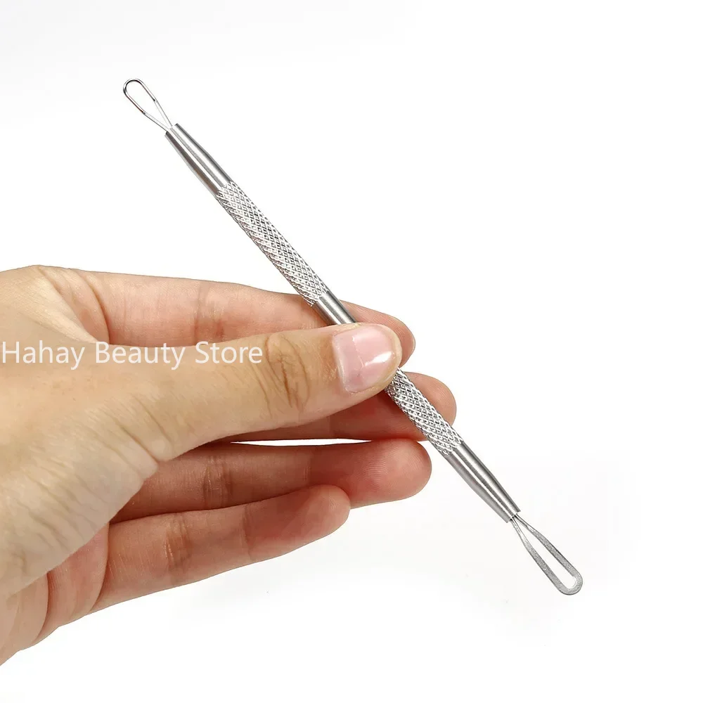 สแตนเลส สิวหัวดํา สิวสิวแหวนคู่บีบ EXTRACTOR เครื่องมือบํารุงผิวหน้าเครื่องมือความงาม-สุขภาพ