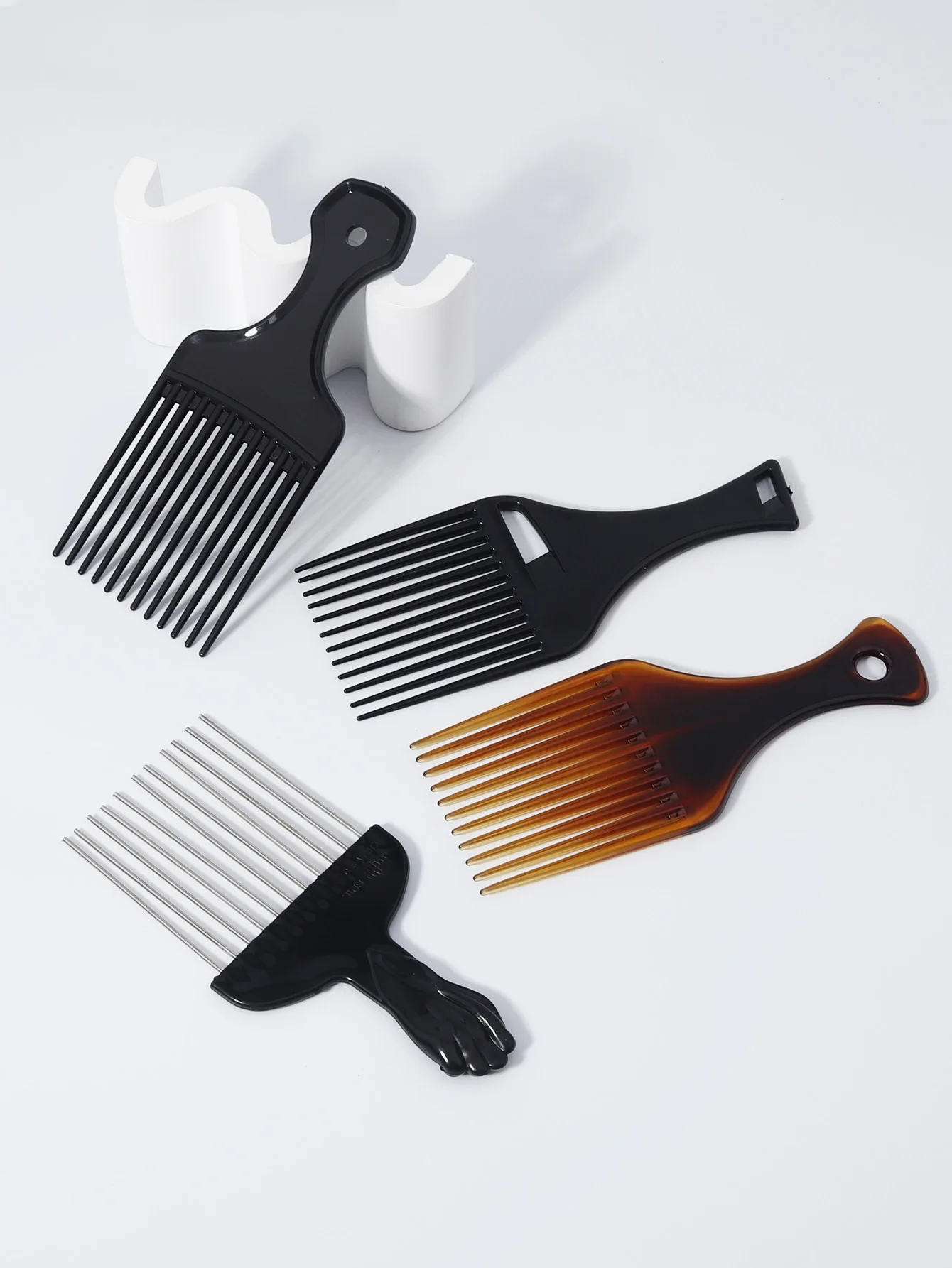 4-teiliges Set afrikanischer Metall-Haarkämme, geeignet für Männer und Frauen, Lockenkämme zum Stylen von lockigem Haar, Haaraccessoires – Detail 4