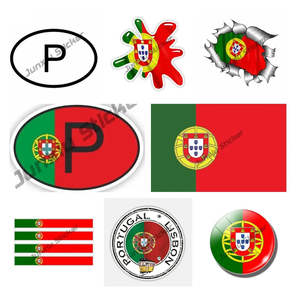 Creative Portugal Stickers Portugal Flag Map Styling Decal Sticker PORTUGAL COUNTRY CODE Accessories Glue Sticker KK13cm