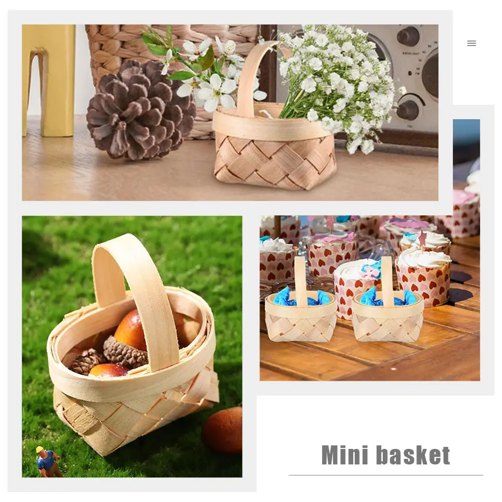 

12pcs Miniature Woven Baskets Small Handcrafted Storage Basket For Home Decor Pretend Play Micro Landscape Photography