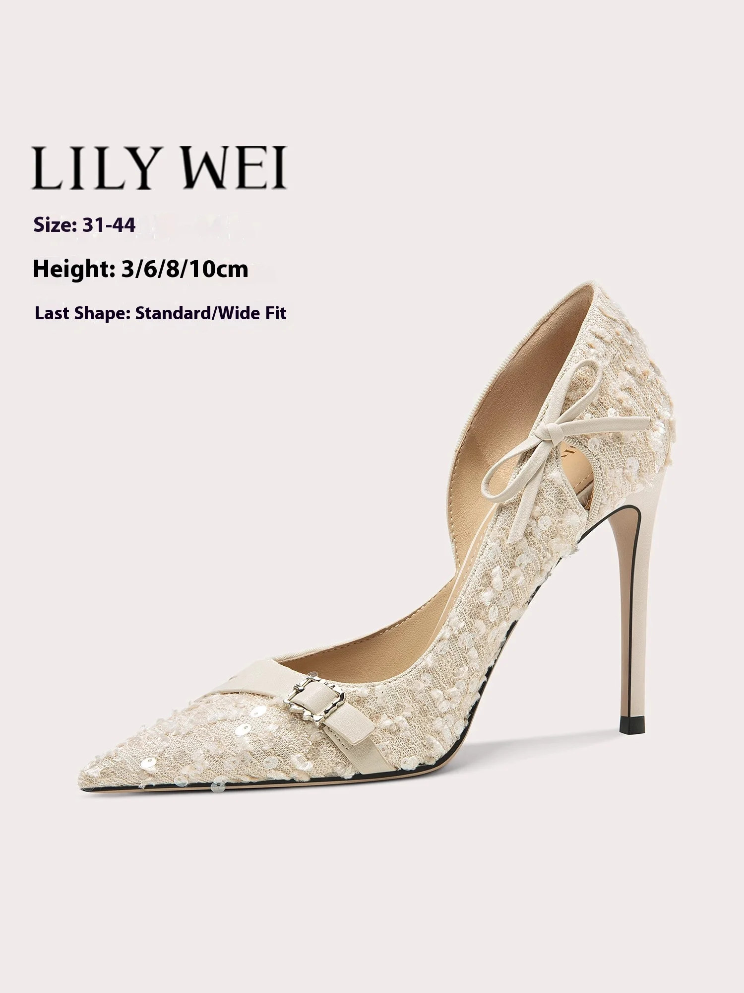 

Spring and summer new cloth patent leather sequin bow widened sandals thin high heel banquet large size small size women's shoes