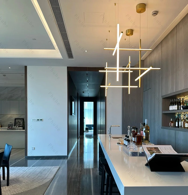 

Phube Modern Chandelier Lighting For Living Room Gold Hanging Lamp For Salon Store Villa Hall Lobby Kitchen Island Hanging Light
