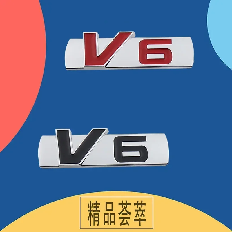 3D Premium V6 V-6 Engine Sign for SUV car Engine Hood Fender trunk Tail Rear Bonnet Decal Emblem Badge Sticker Nameplate