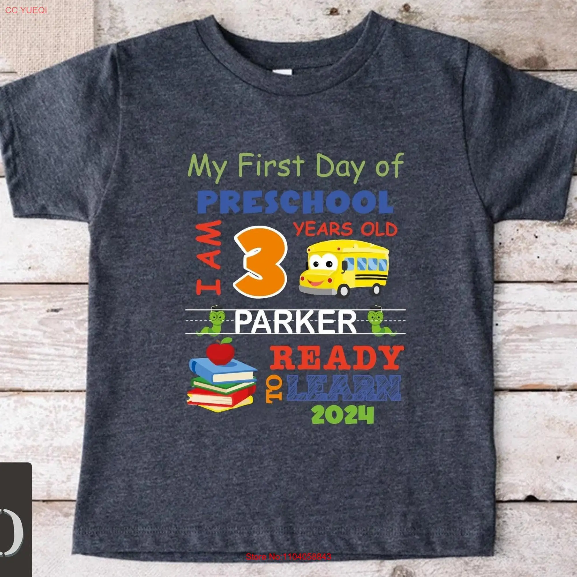 Personalized Name Preschool T Shirt Custom First Day of School Toddler Boys Pre k Back To for Kids long or short sleeves