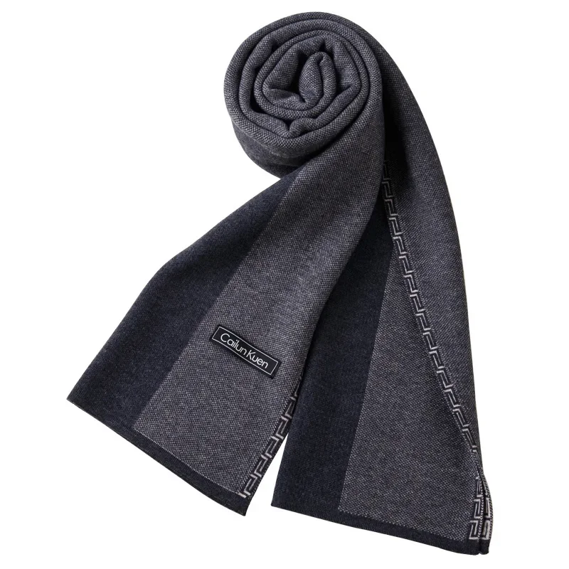 New Fashion Design Scarf Men Winter New Wool Blend Soft Warm Muffler Male Korean Style Plaid Thickened Business Leisure Scarf