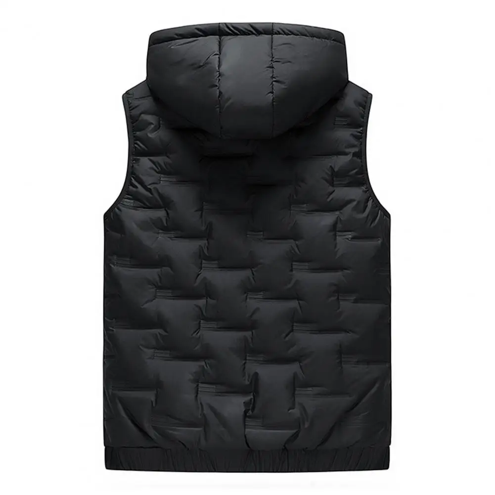 

Warm Comfortable Men Waistcoat Men Winter Vest Men's Hooded Sleeveless Winter Vest Coat with Pockets Zipper for Fall/winter