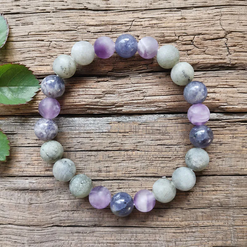 8mm Cordierite Amethyst Stone Beads,Labradorite Pendant,Prayer Bracelet,Peace and Meditation Necklace,Healing Jewelry,Yoga Beads