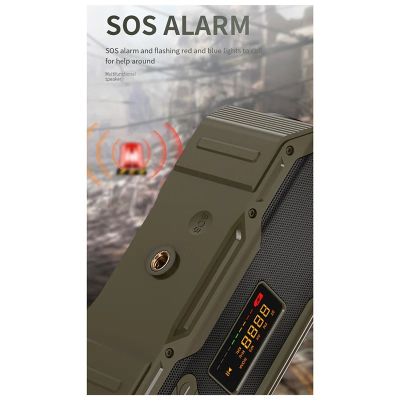 

CABE-Emergency Weather Radios Hand Crank Solar Bluetooth Speaker Portable AM FM Radio 5000Mah Battery Powered Waterproof Easy To