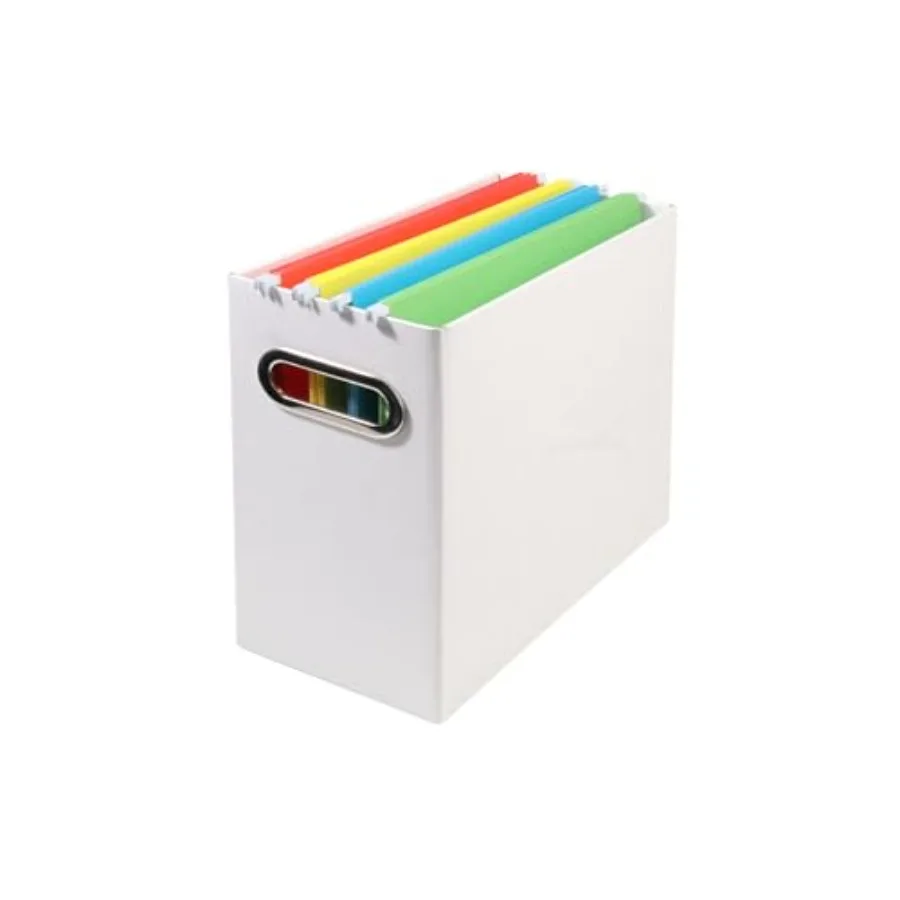 

Collapsible File Organizer Box with Handle, Filing Organizer for Home or Office, Small Portable File Box