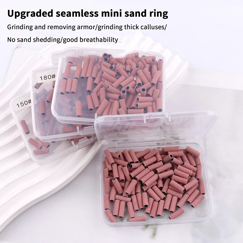 Nail Mini Sanding Ring Bands 3MM Electric Manicure Nail Drill Bits 120/150/180/240 Grit Gel Nail Polish Removal Manicure Tool