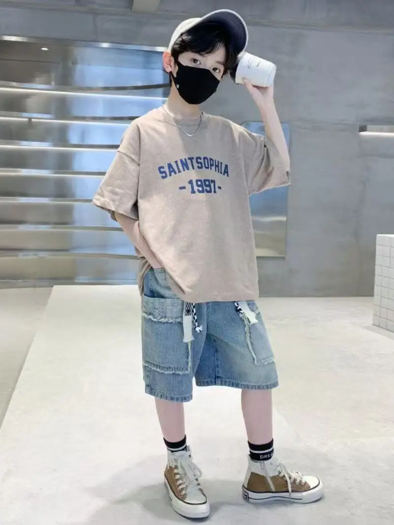 Summer Children Set Kids Clothes Boy Suit Boy Sports Suit 2 PCS Clothing Children Clothing Boys 4 5 6 7 9 11 13 Year 2025 New