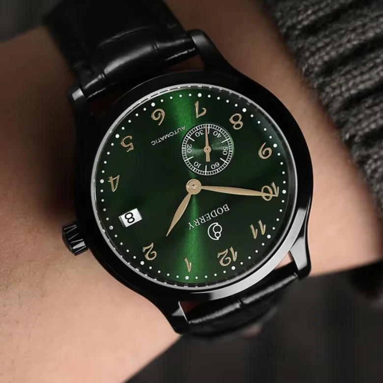 BODERRY Men Automatic Watch Luxury 40mm Mechanical Wristwatch Waterproof Sapphire Mirror Hangzhou 5000 Micro Rotor