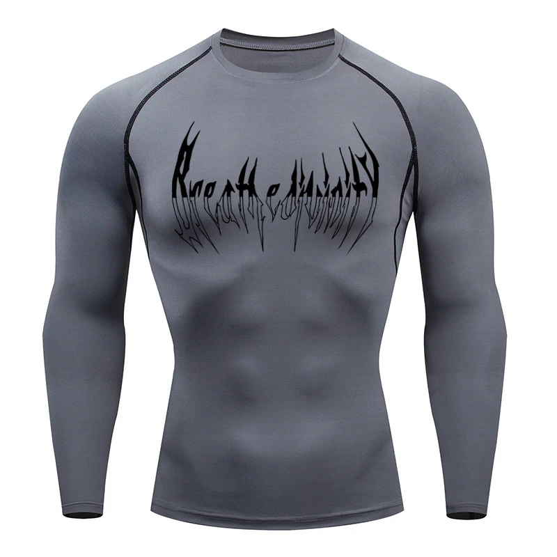 Men Sport T-shirt Quick Dry Bodybuilding Running Shirt Long Sleeve Compression Top Gym T Shirt Men Fitness Tight Rashgard