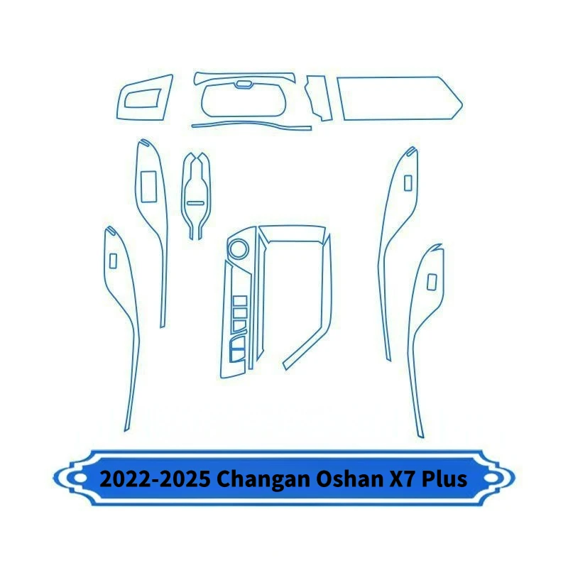 For 22-25 Changan Oshan X7 Plus center console interior film high-definition transparent film installation modification interior