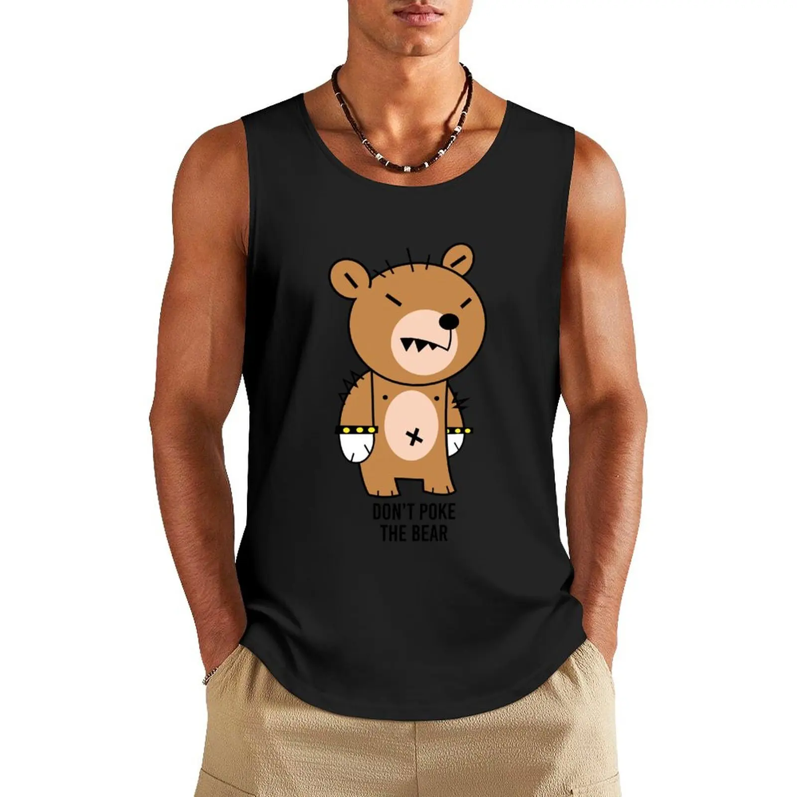 

Don't Poke the Bear! Tank Top gym t-shirts man sleeveless gym shirts male summer Men's tops