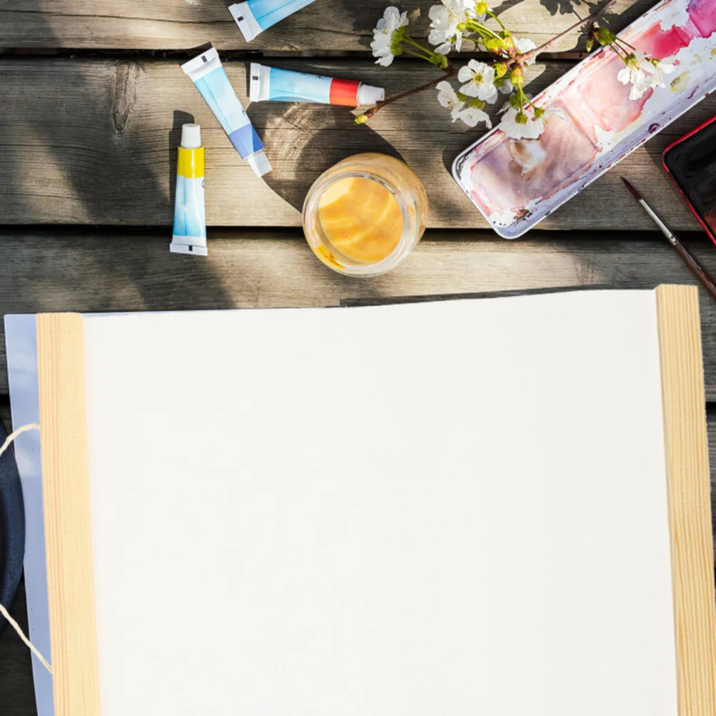 

Blank Pure Cotton Oil Painting Canvas 40x50cm Double Sided for Kids DIY Acrylic Watercolor Supplies Canvas Sheets Wooden
