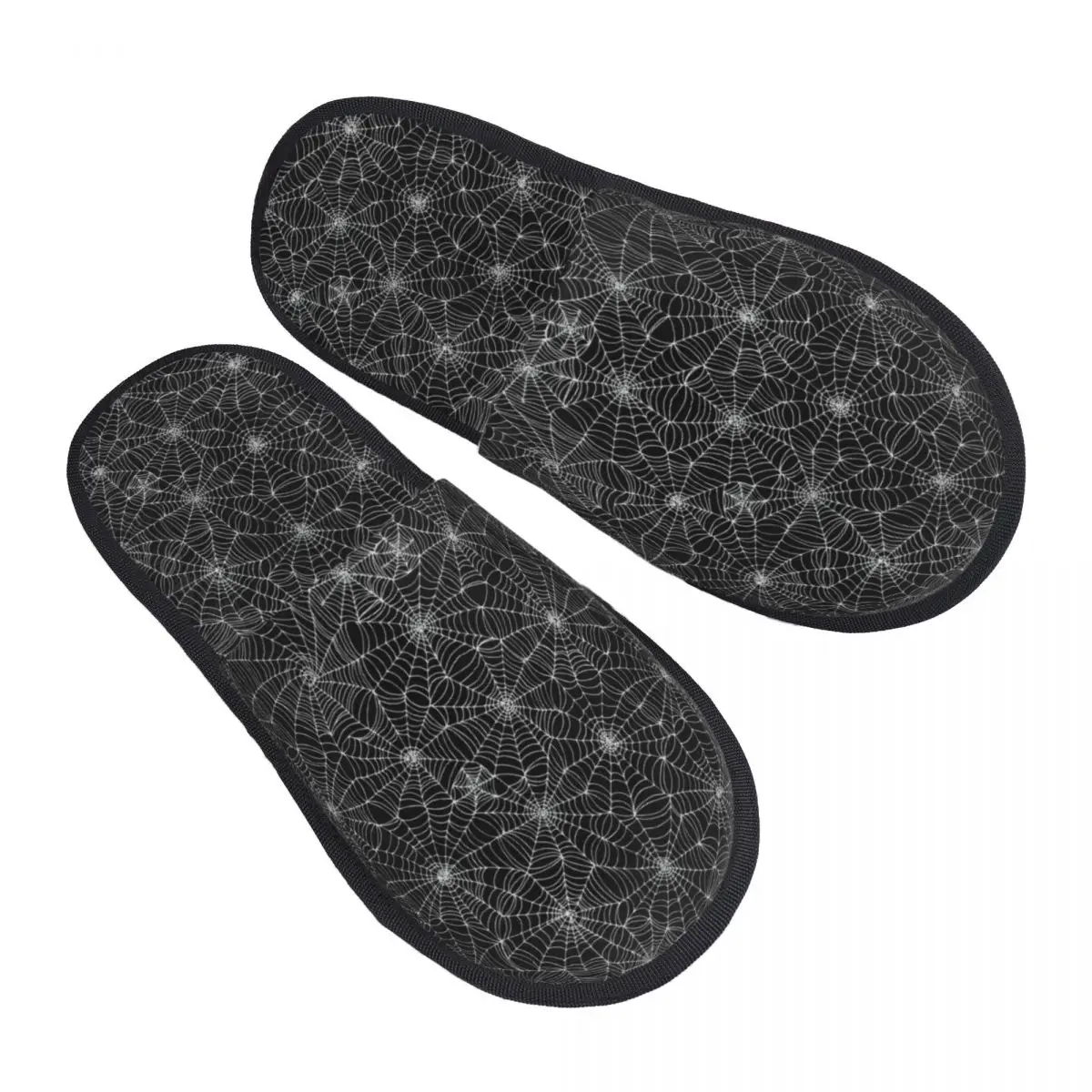Custom Spider Web Pattern Soft Scuff Memory Foam Slippers Women Hotel House Shoes