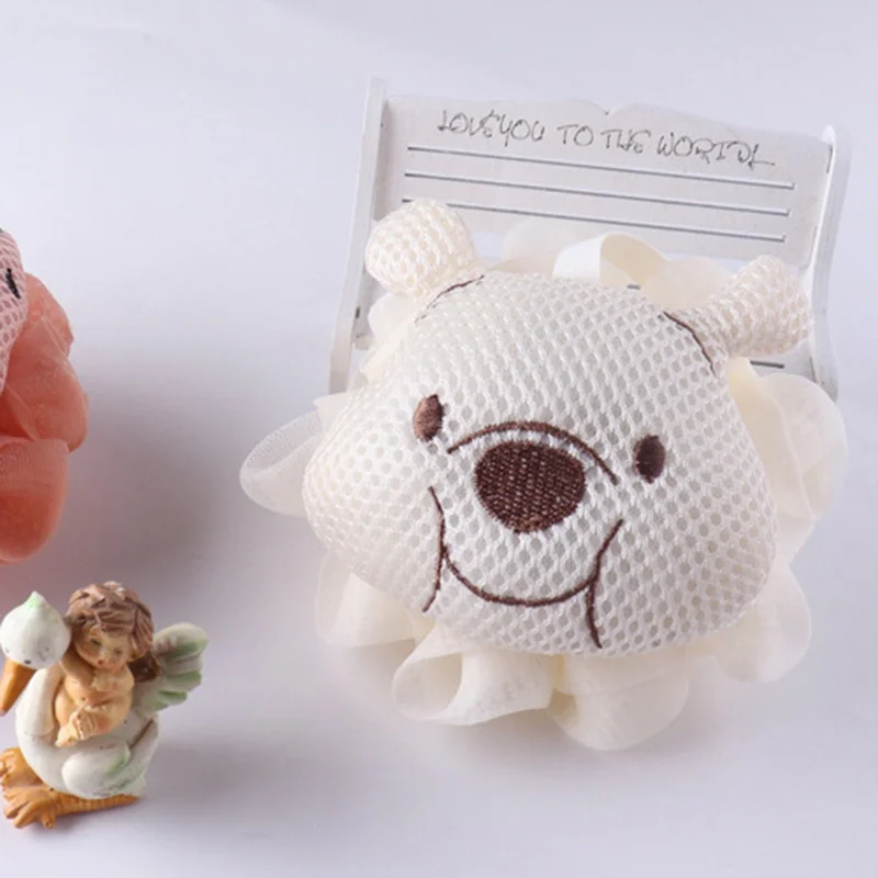 Cartoon White Pink Bath Ball Baby Bath Ball Loofah Home Body Shower Foaming Wash Scrubber Balls Bathroom Flower Scrubbing Bubble