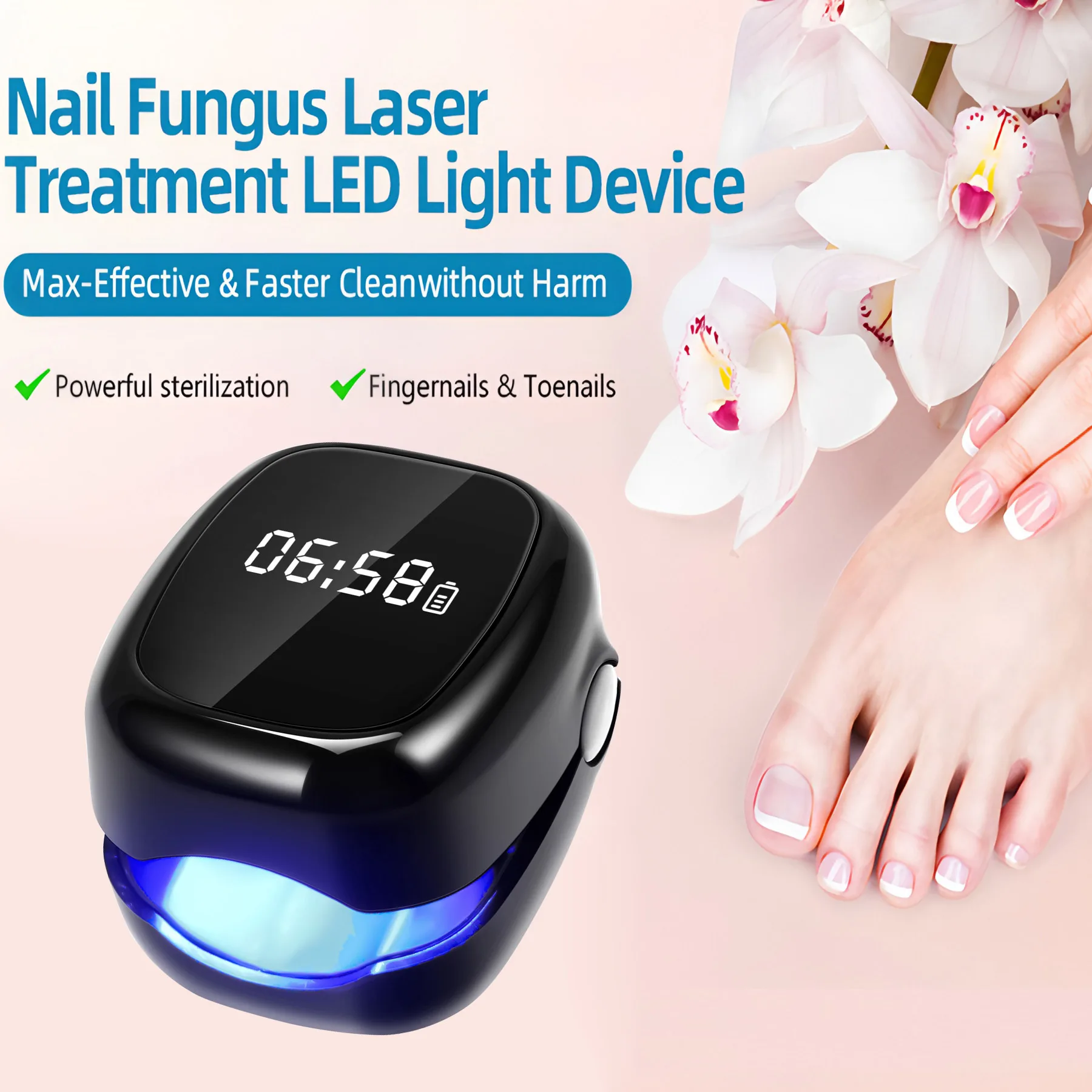 Nail Fungus Cleaning Laser Device Foot / Hand Nail Professional Nail Phototherapy Lamp Onychomycosis Fungus Cleaner view 2