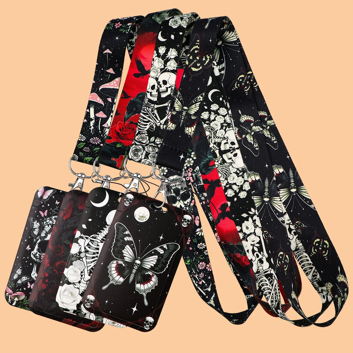 

Skeleton Crow Neck Straps Lanyard Keychain ID Card Pass Gym Mobile Phone Key Ring Badge Holder Lariat Accessories Gifts