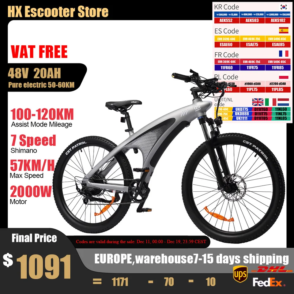 HX Q5 Ebike 2000W Torque Sensor Adults Electric Bike 85Nm 57KM/H Electric Bicycle 27.5“ Removable Battery Electric Mountain Bike image 4