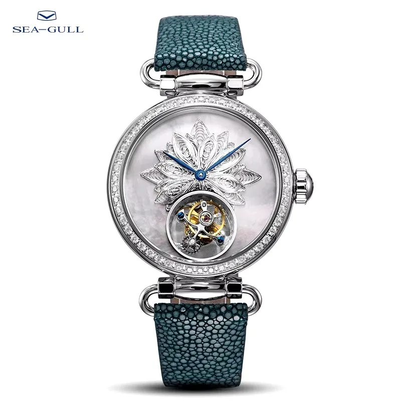 Seagull tourbillon mechanical watch luxury brand ladies manual tourbillon fashion hollow watch artist series 8103L