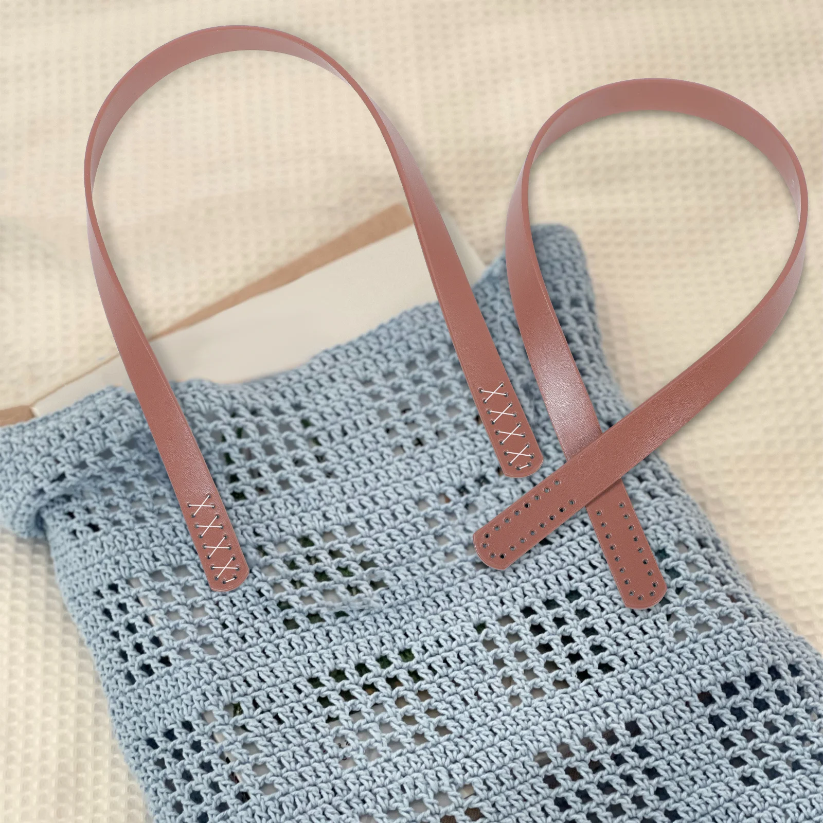 

2Pcs Replacement Bag Handles PU DIY Grip for Clutch Tote Purse Renovation Sturdy Fade Resistant Bag Making Supplies