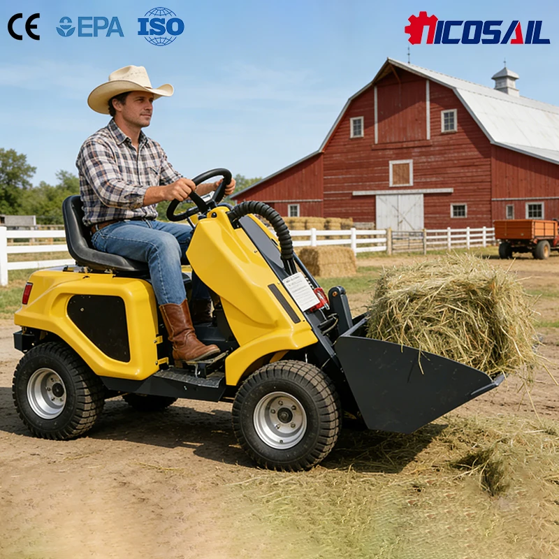 

3 Wheel Mini Loader EU Euro 5 24V Battery For Canadian Ranch Material Transport