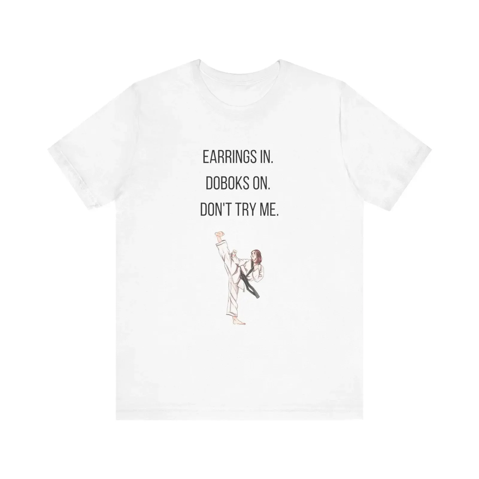 Martial Arts Women T Shirt Fierce Fighter Dobok  vintage Washed Soft Casual streetwear Versatile fashion Breathable homme